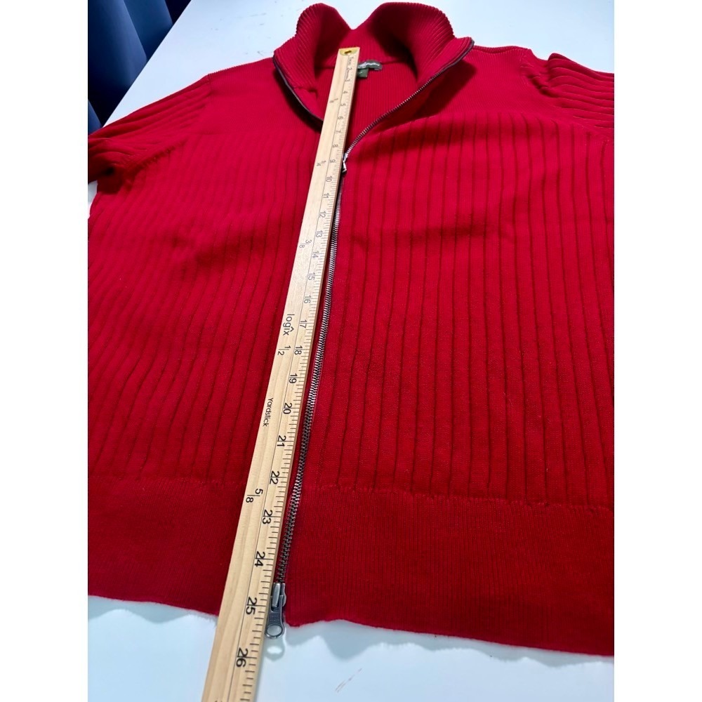 Eddie Bauer Full Zip Sweater Womens XXL Red Vintage Ribbed Cotton Preppy 90s - Picture 9 of 14
